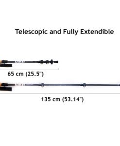 Nordic walking sticks in shortest and extended positions