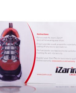 Installation instructions on how to fit the no-tie shoe laces quickly and easily